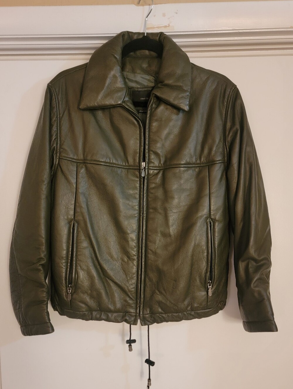🆕️🧥Identity Vintage Leather Jacket - Olive Green, Sz 2